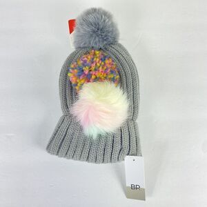 New Beanie Hat w 3 Poms Gray Ski Fall Winter Gift BP Nordstrom